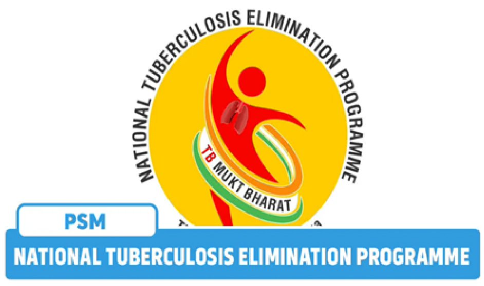 Official logo of the National Tuberculosis Elimination Programme (NTEP) showing the TB Mukt Bharat emblem with a stylized human figure, lungs icon, and tricolor ribbon symbolizing India’s fight to eliminate tuberculosis.